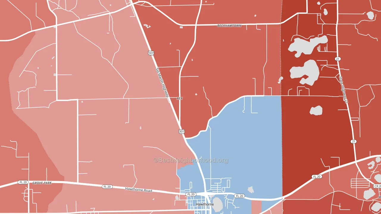 Rex, FL block-group political-lean map