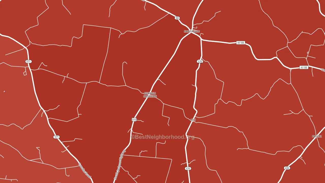 Rex, KY block-group political-lean map