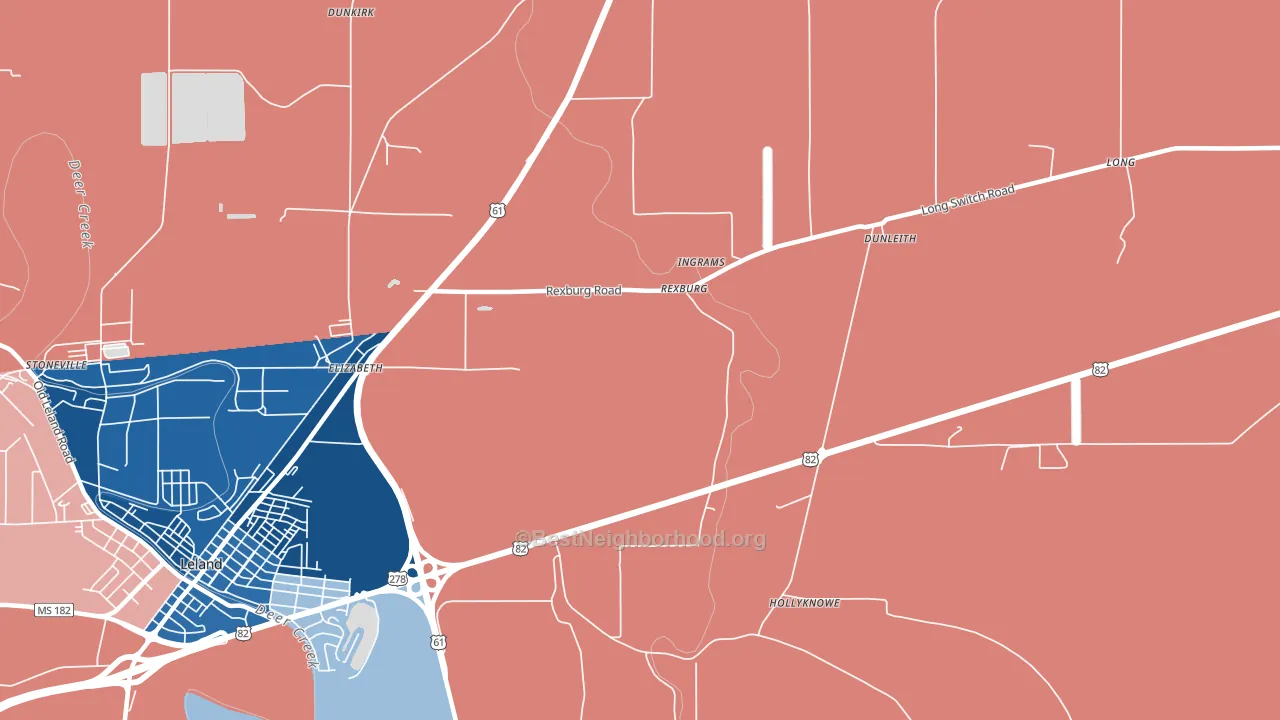 Rexburg, MS block-group political-lean map