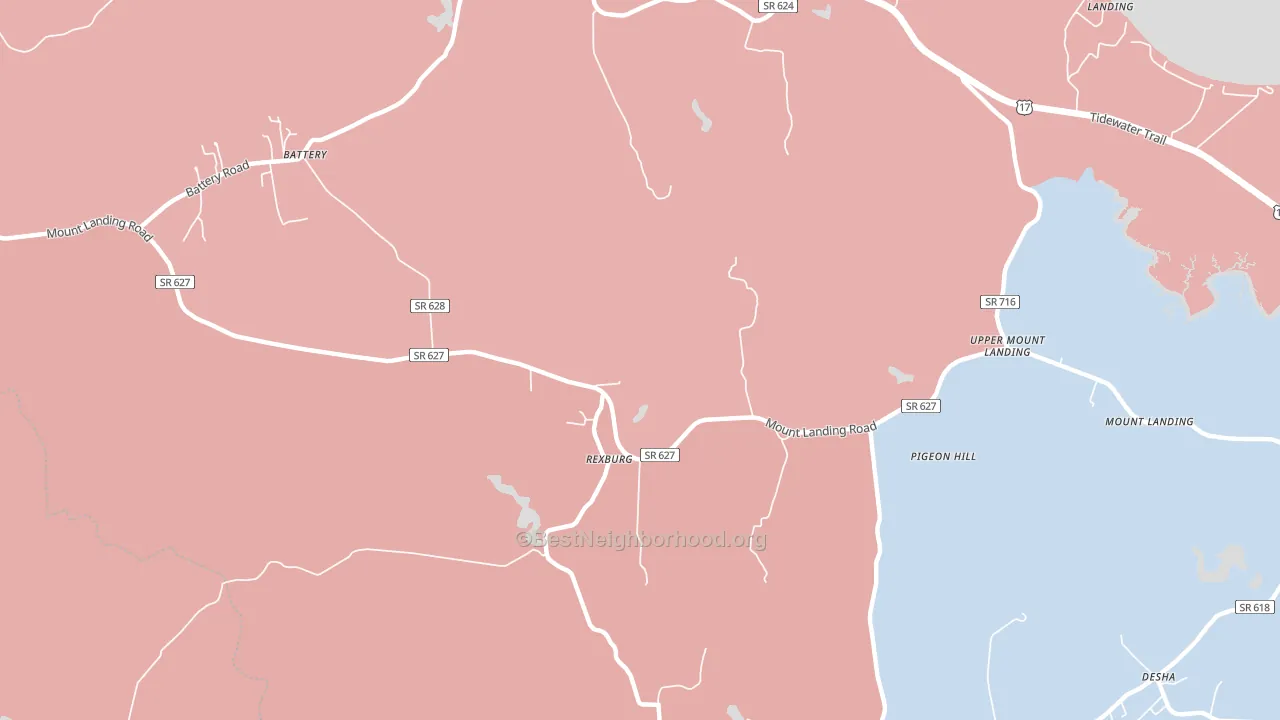 Rexburg, VA block-group political-lean map