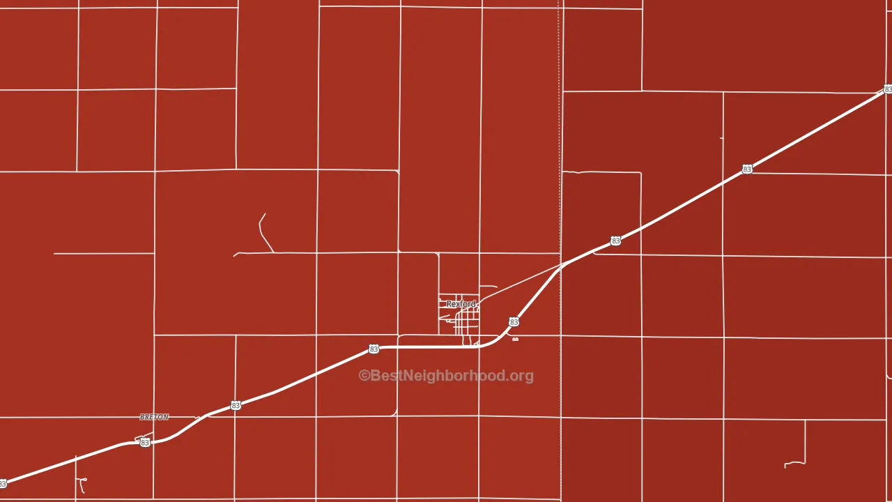 Rexford, KS block-group political-lean map