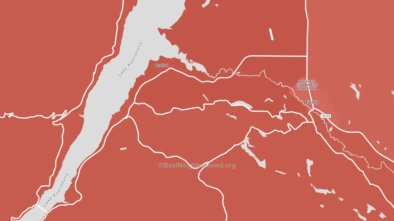 Rexford, MT block-group political-lean map