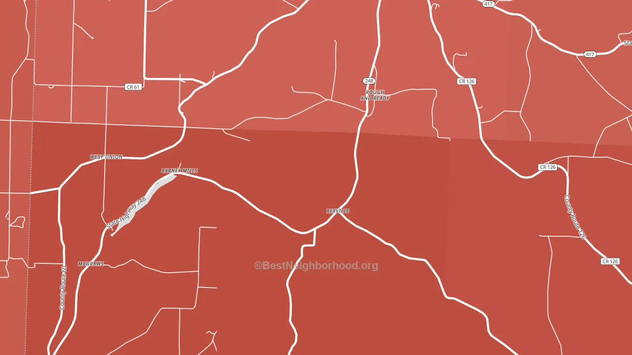 Rexville, NY block-group political-lean map