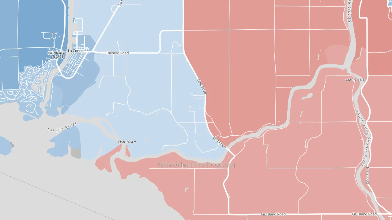 Rexville, WA block-group political-lean map