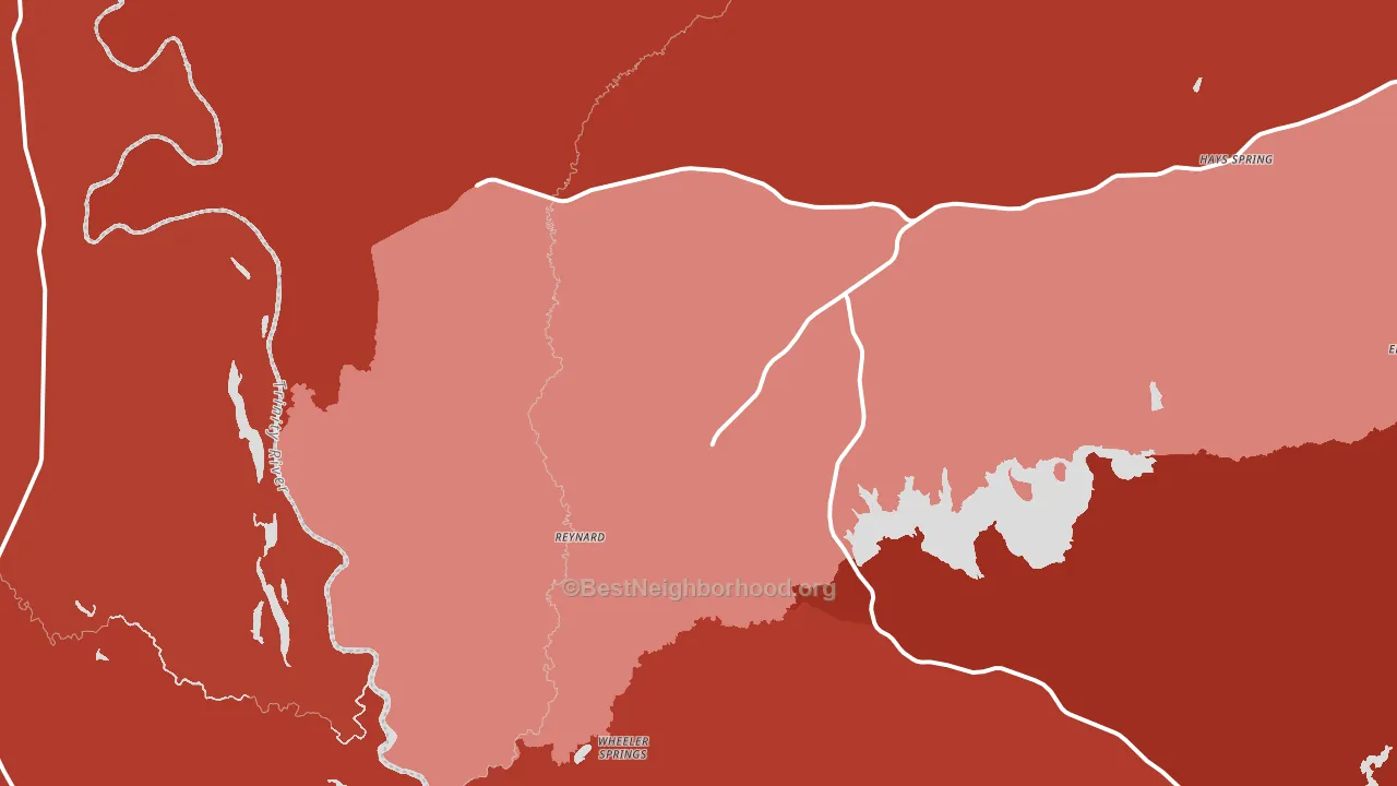 Reynard, TX block-group political-lean map