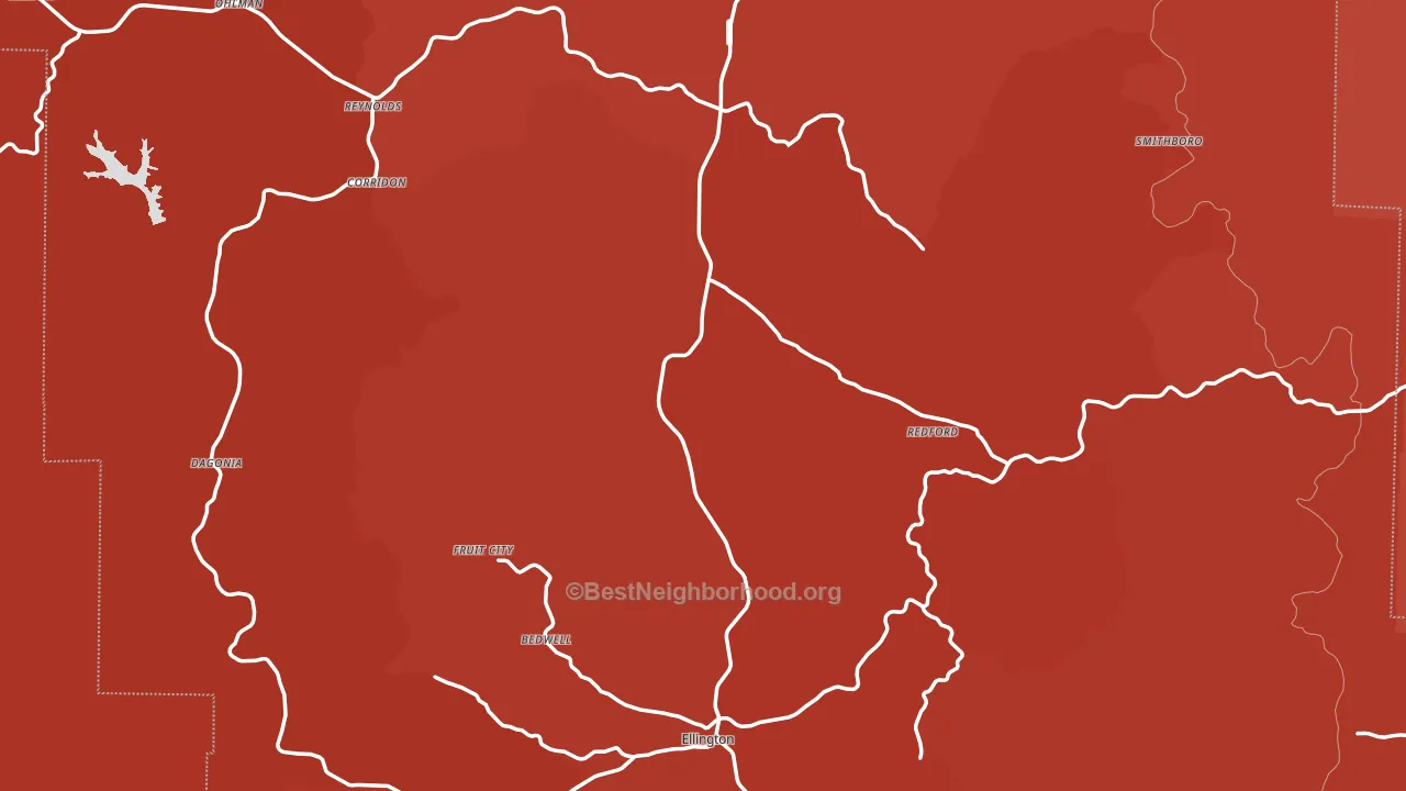 Reynolds County, MO block-group political-lean map