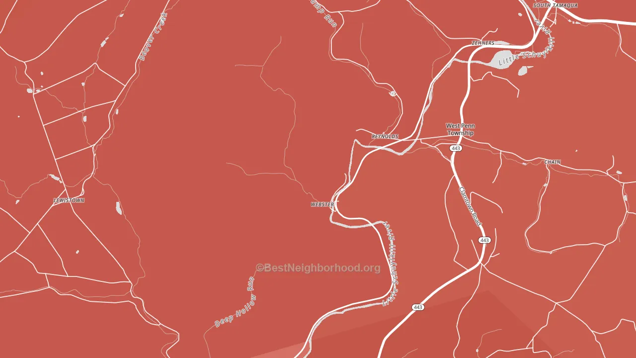 Reynolds, PA block-group political-lean map