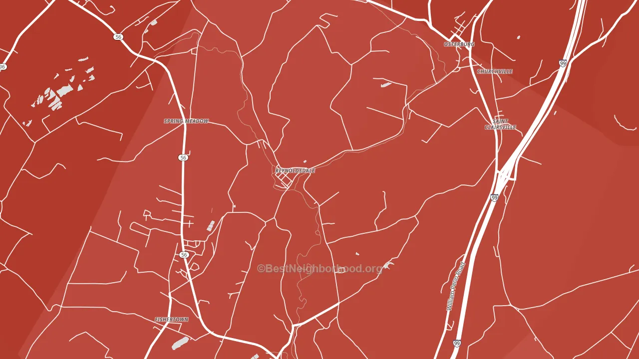 Reynoldsdale, PA block-group political-lean map