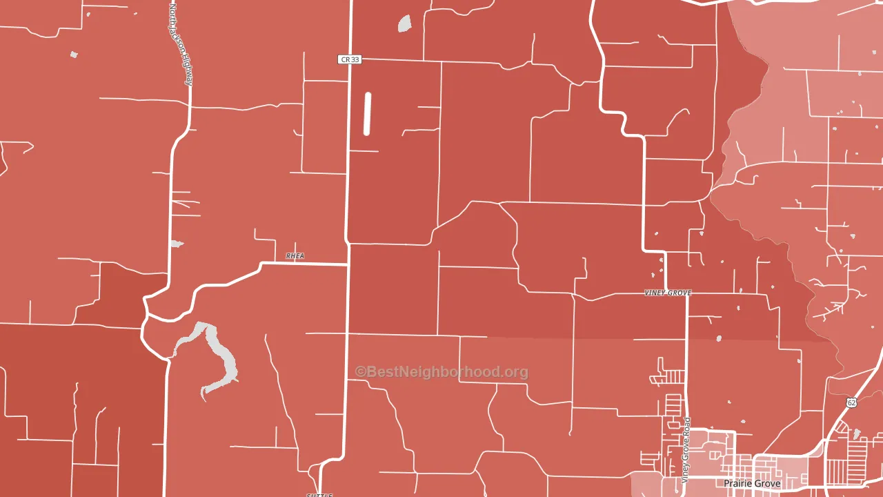 Rhea, AR block-group political-lean map