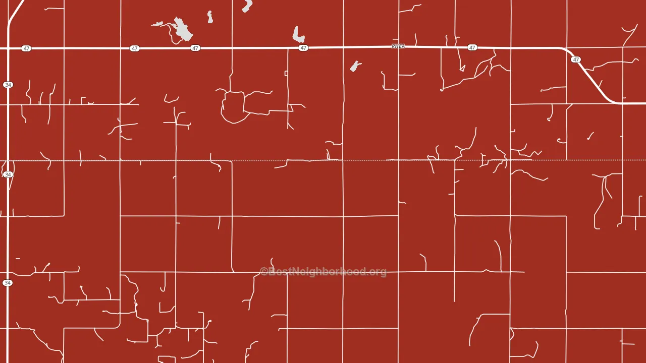 Rhea, OK block-group political-lean map