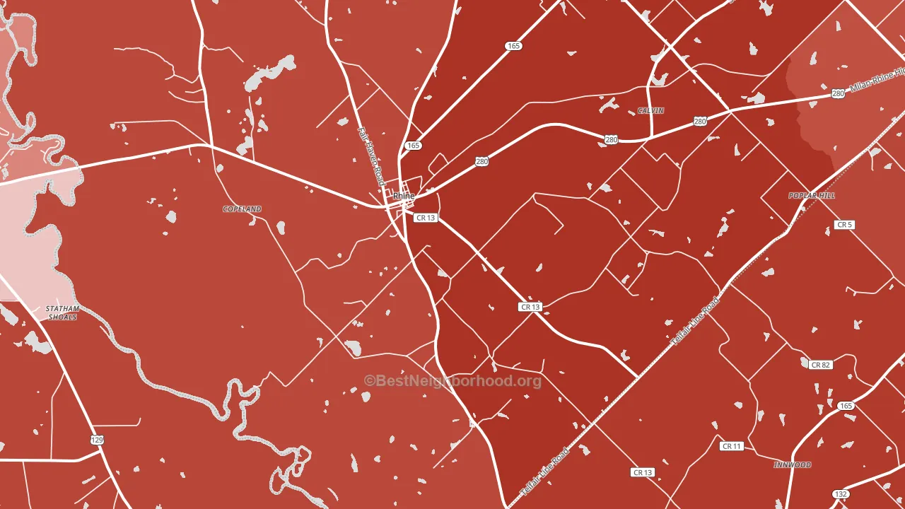 Rhine, GA block-group political-lean map