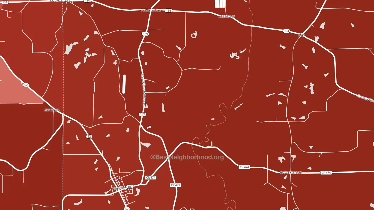 Rhoades, AL block-group political-lean map