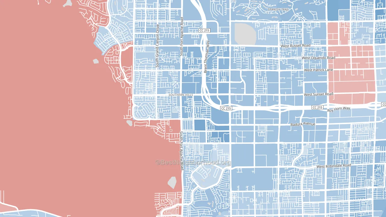 Rhodes Ranch, Spring Valley, NV block-group political-lean map