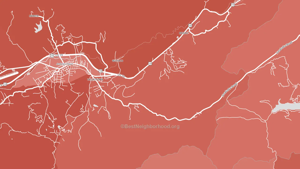 Rhodo, NC block-group political-lean map