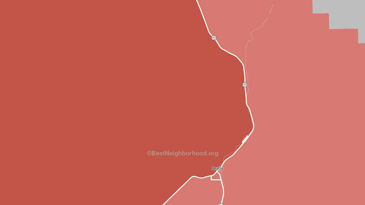 Rhyolite, NV block-group political-lean map