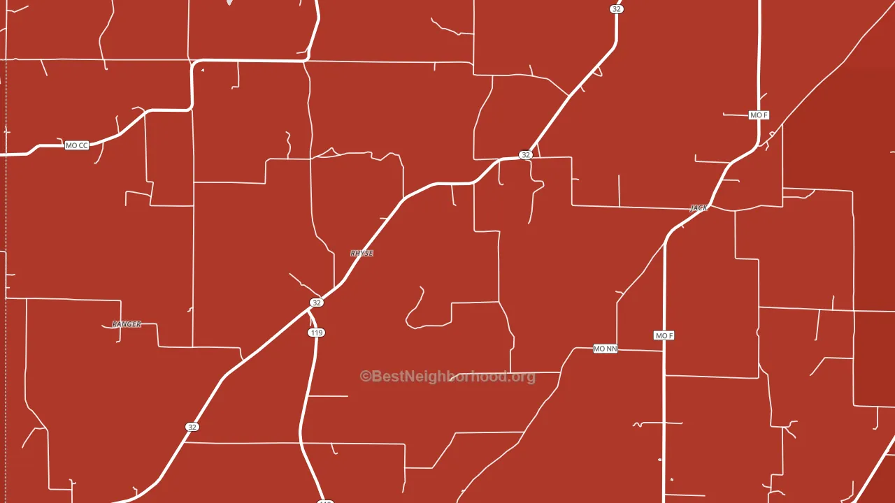 Rhyse, MO block-group political-lean map