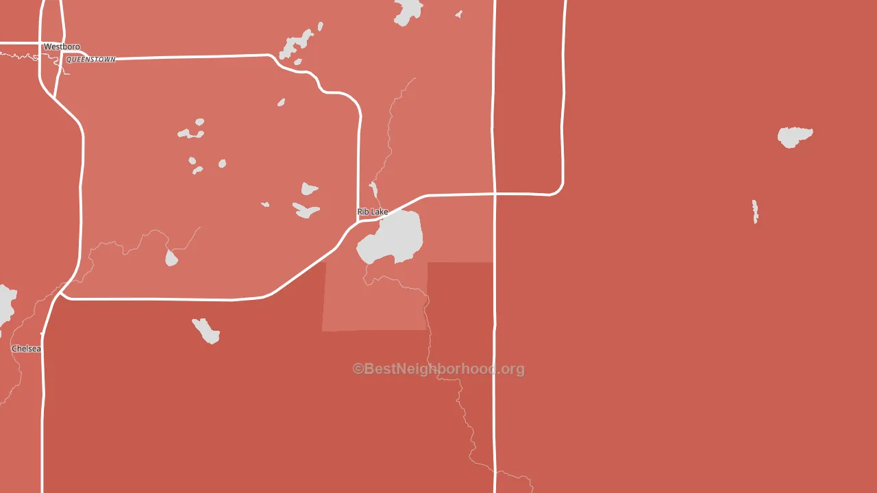 Rib Lake, WI block-group political-lean map