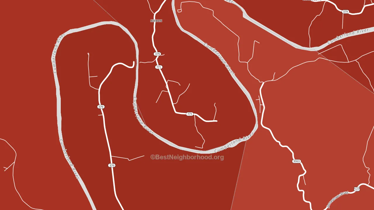 Ribbon, KY block-group political-lean map