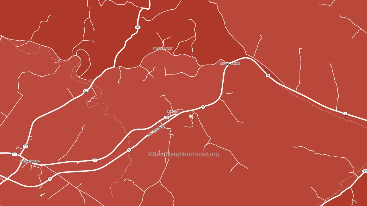 Ribolt, KY block-group political-lean map
