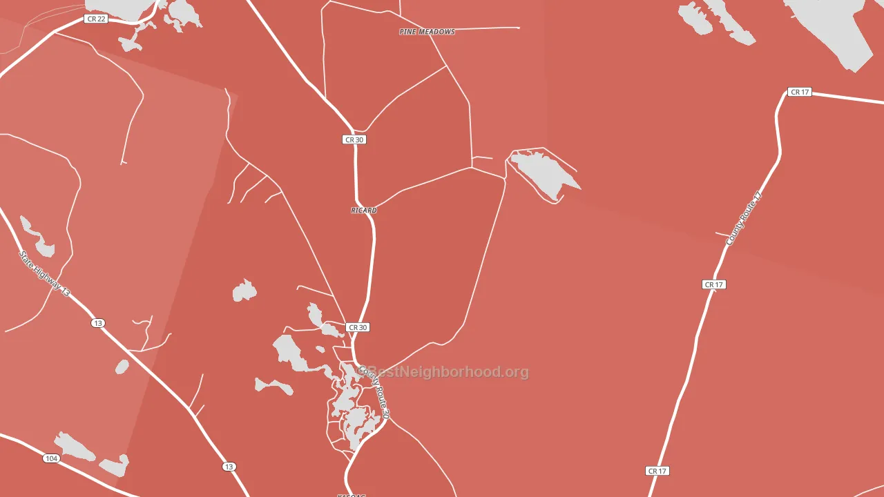 Ricard, NY block-group political-lean map