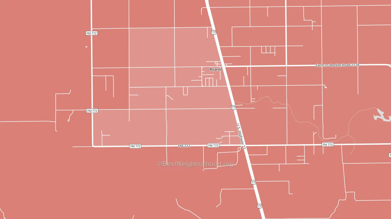 Ricardo, TX block-group political-lean map