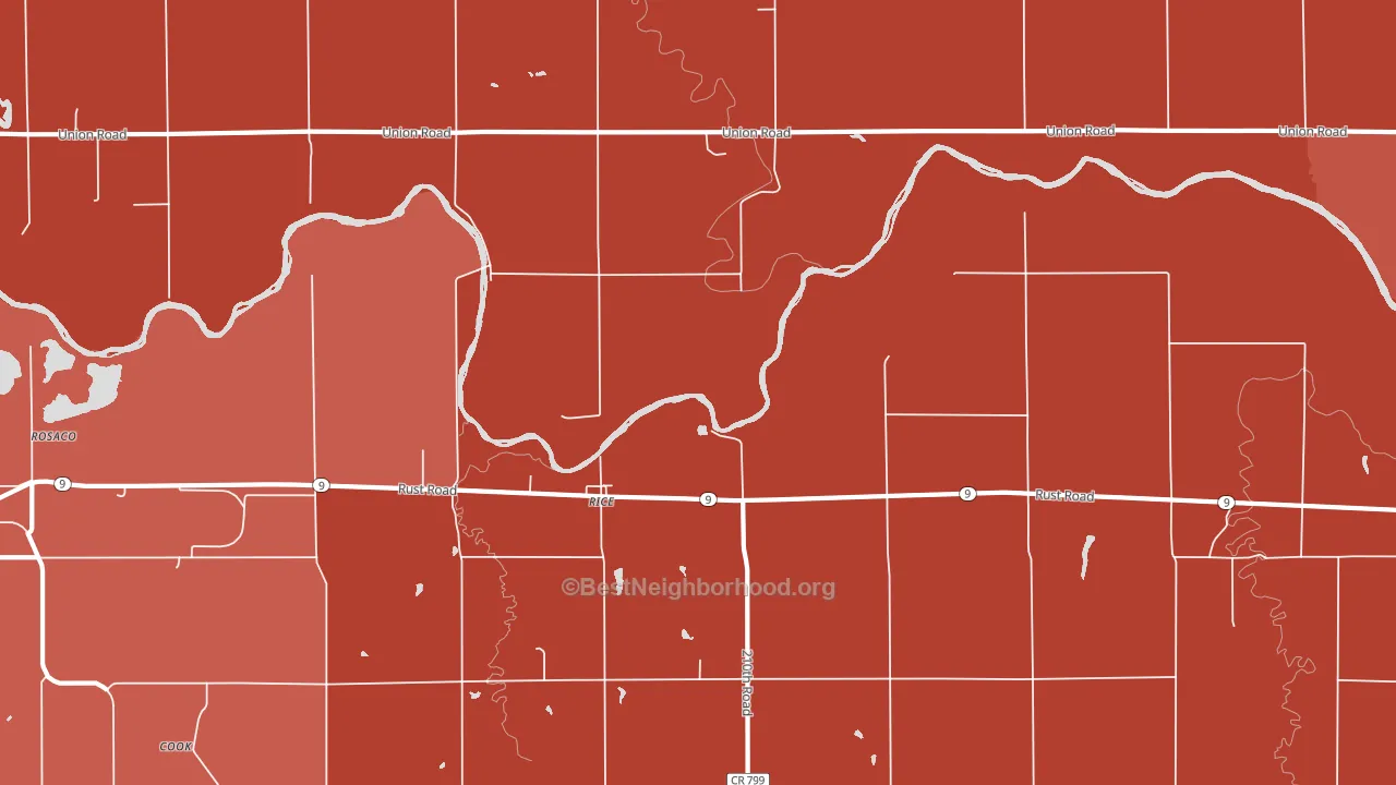 Rice, KS block-group political-lean map