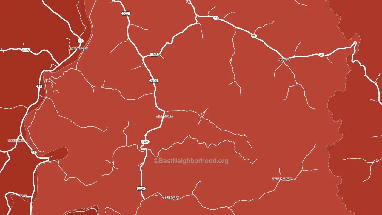 Ricetown, KY block-group political-lean map
