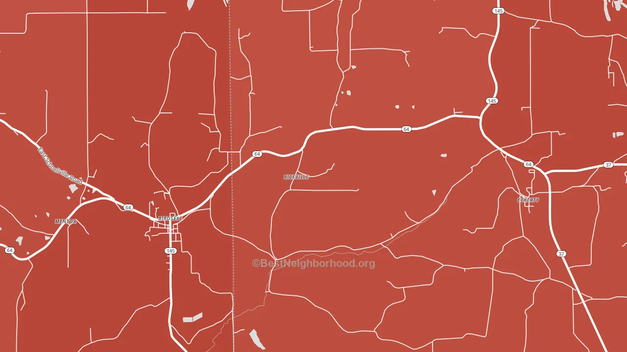 Riceville, IN block-group political-lean map