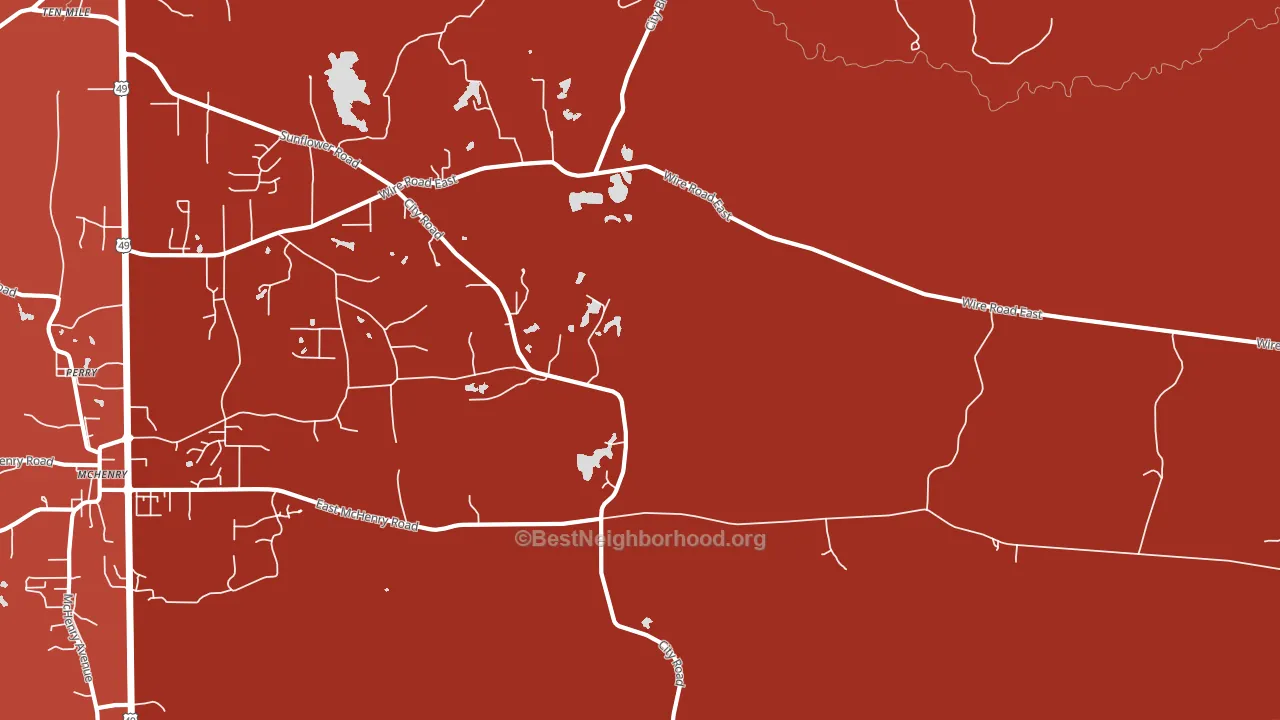 Riceville, MS block-group political-lean map