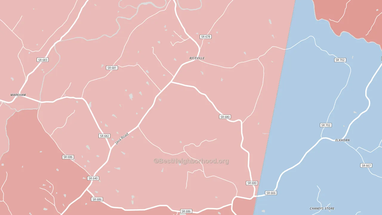 Riceville, VA block-group political-lean map