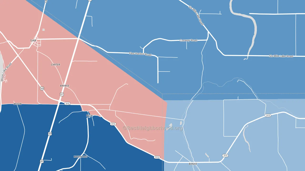Rich, MS block-group political-lean map