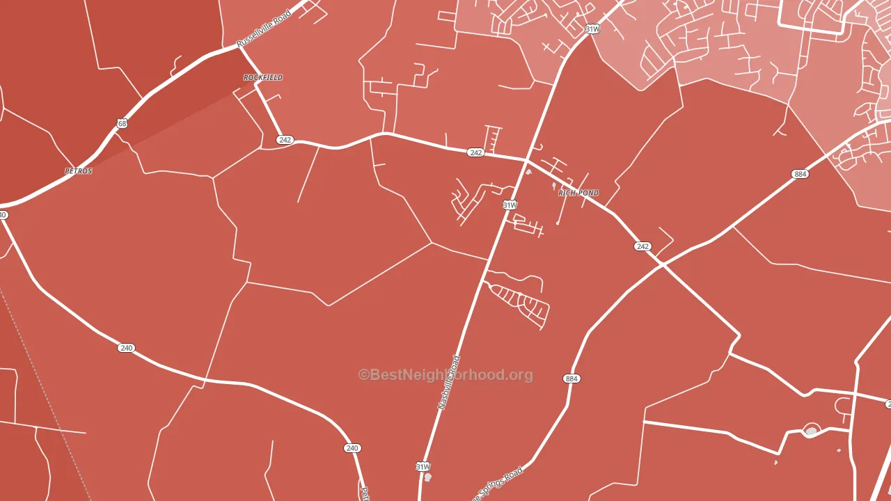 Rich Pond, KY block-group political-lean map