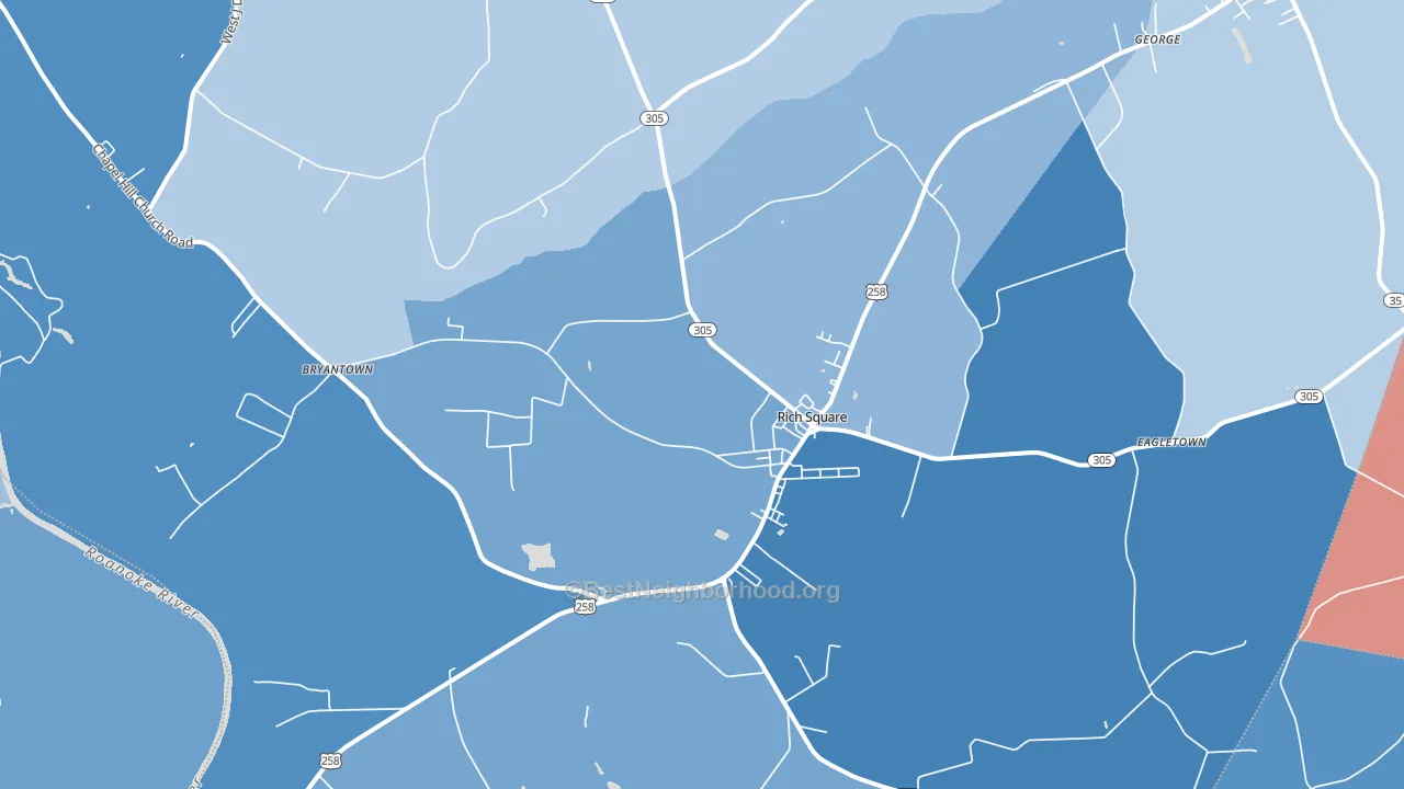 Rich Square, NC block-group political-lean map