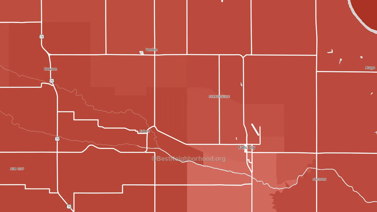Richardson County, NE block-group political-lean map