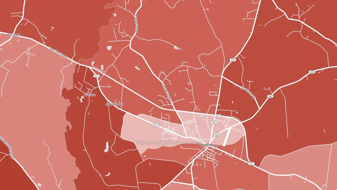 Richardson, NC block-group political-lean map