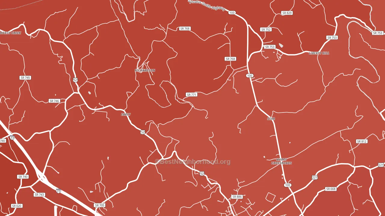 Richardson, VA block-group political-lean map