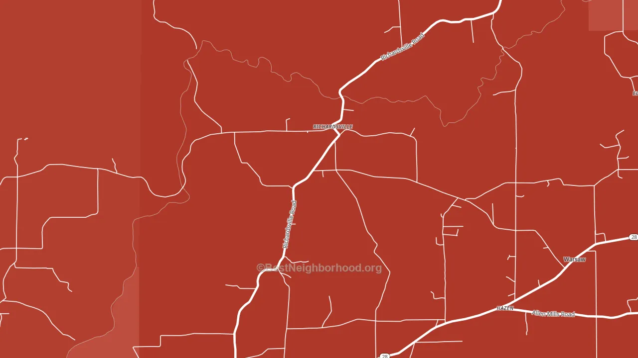 Richardsville, PA block-group political-lean map