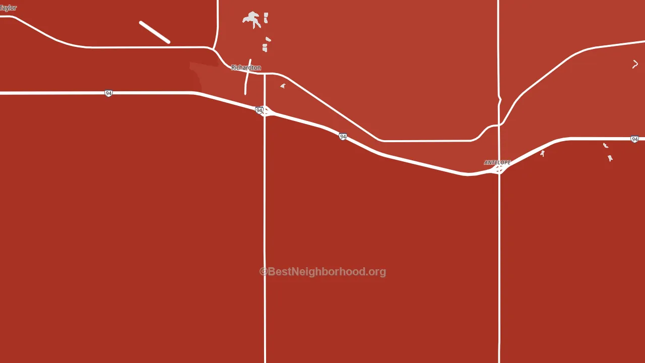 Richardton, ND block-group political-lean map
