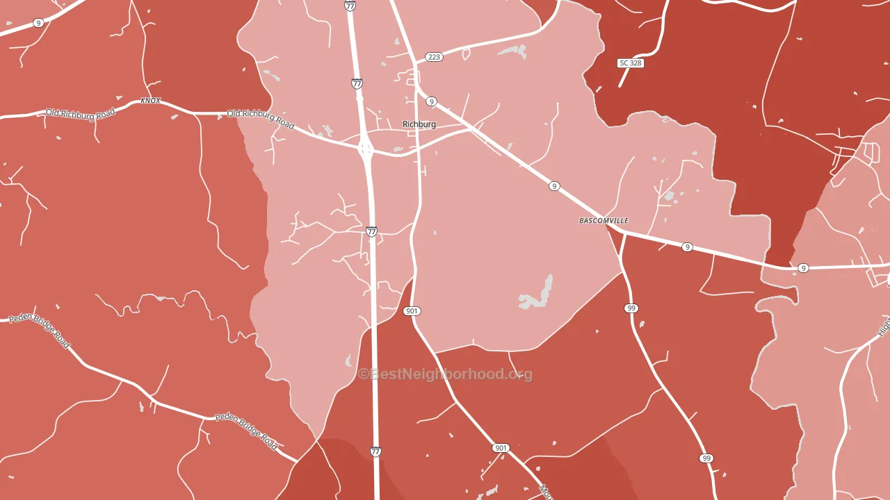 Richburg, SC block-group political-lean map