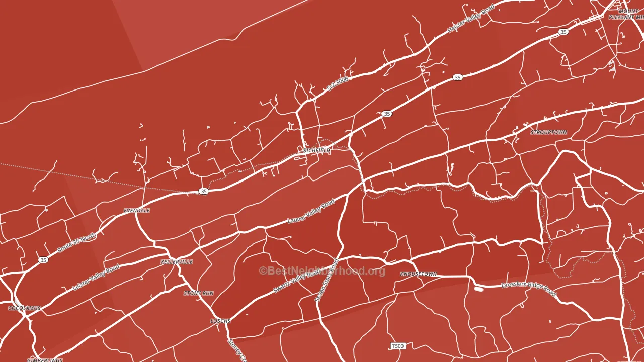 Richfield, PA block-group political-lean map