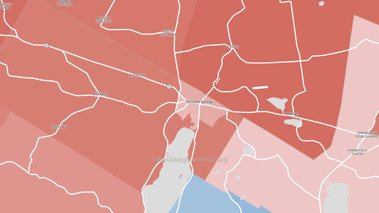 Richfield Springs, NY block-group political-lean map