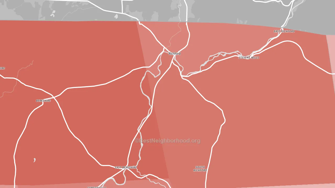 Richford, VT block-group political-lean map