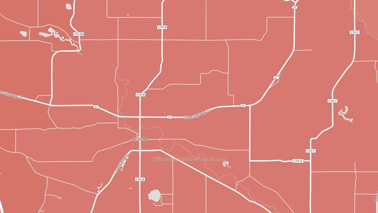 Richford, WI block-group political-lean map