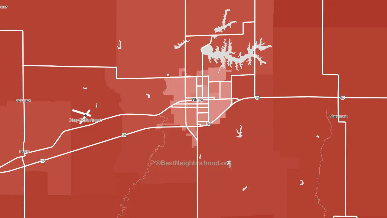Richland County, IL block-group political-lean map