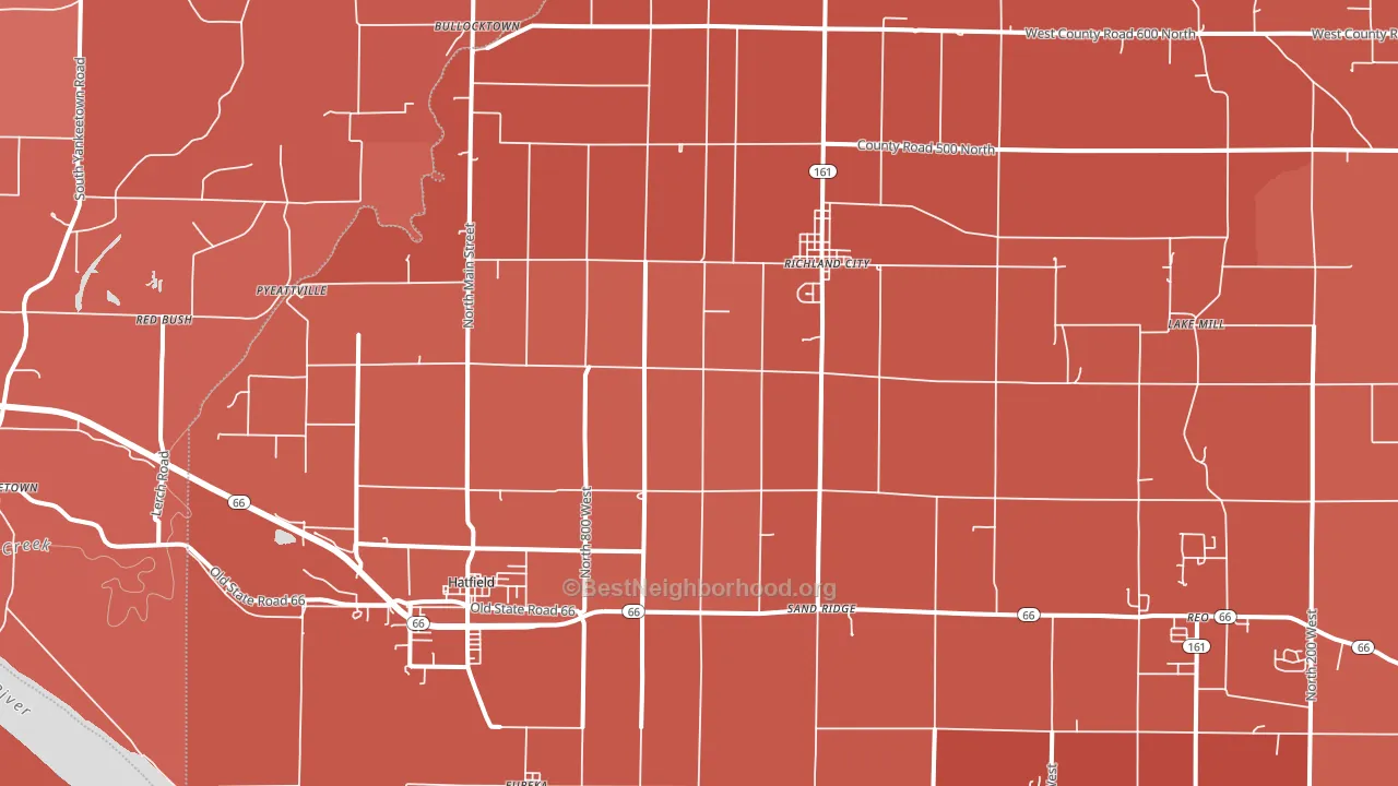 Richland, IN block-group political-lean map