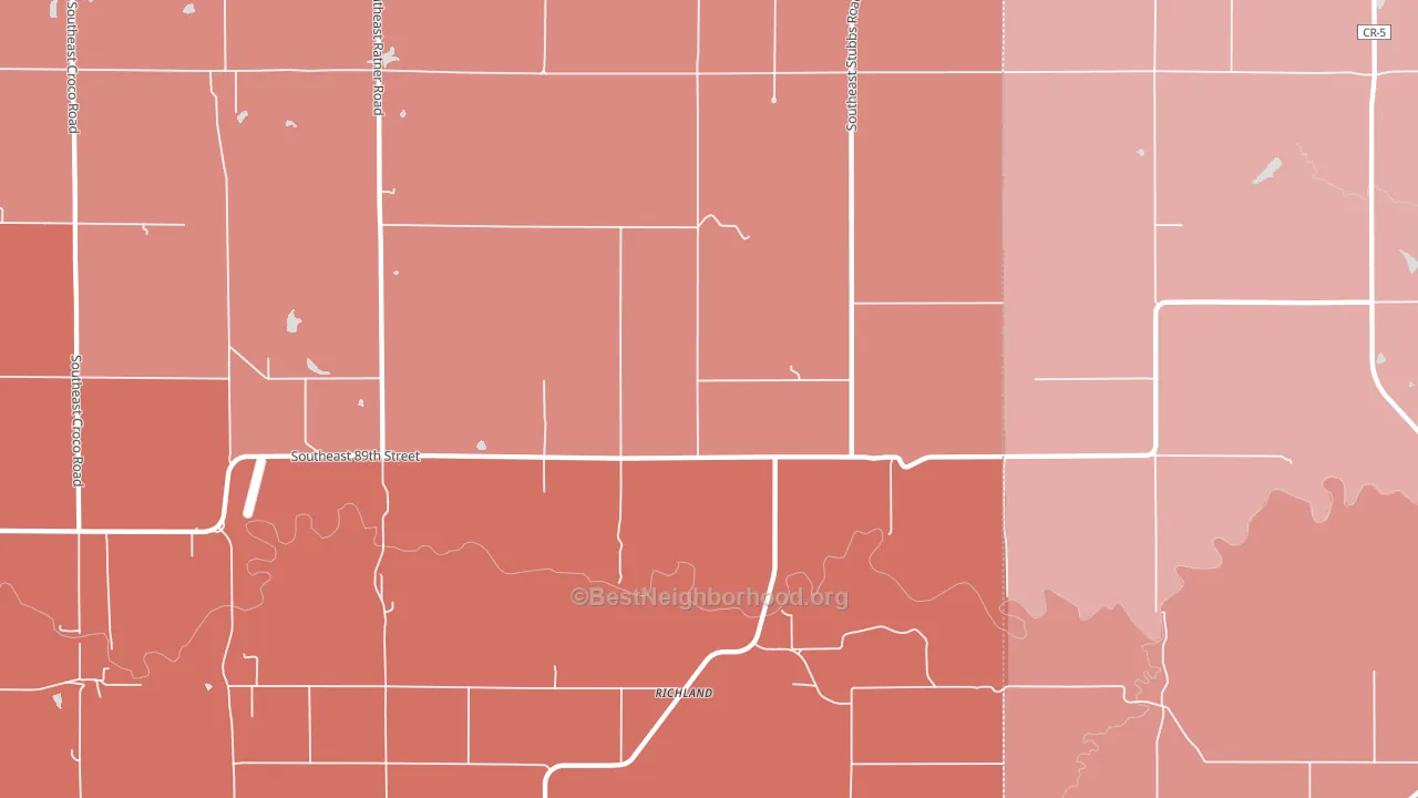 Richland, KS block-group political-lean map