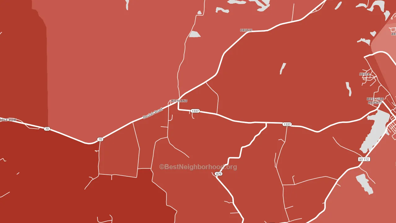 Richland, KY block-group political-lean map