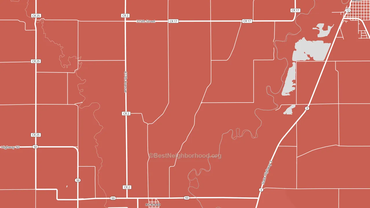 Richland, SD block-group political-lean map