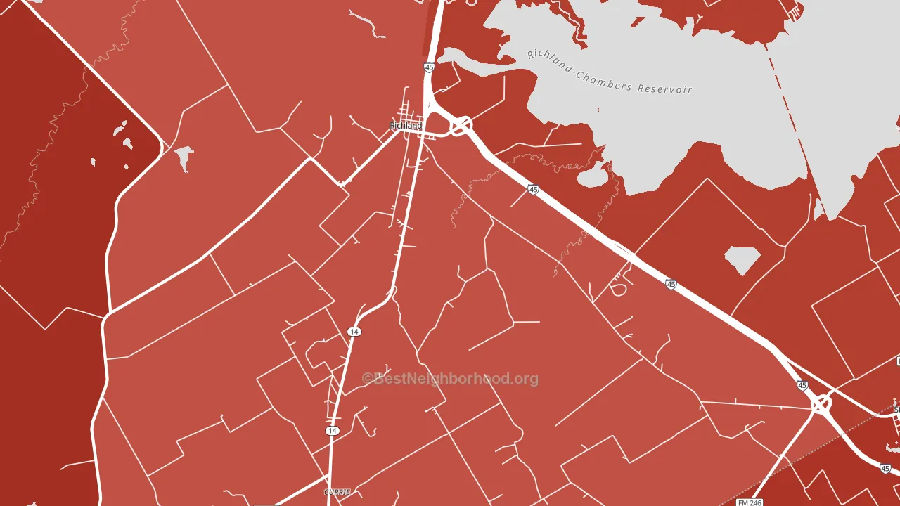 Richland, TX block-group political-lean map