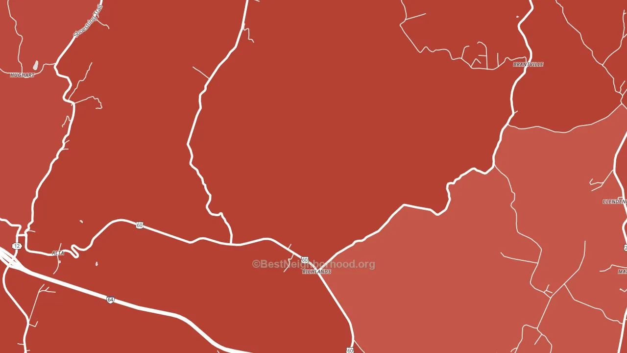Richland, WV block-group political-lean map